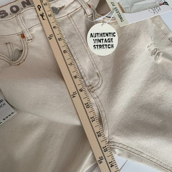 S.O.N.G High Rise Timeless Fit Cream Stretch Jeans - Picture 14 of 15